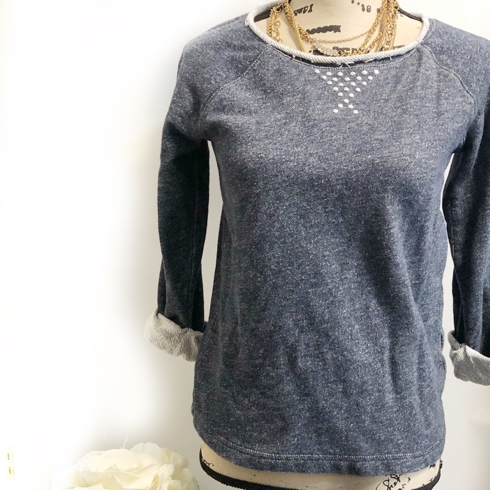 Ann Klein Denim studded sweatshirt - Picture 1 of 3